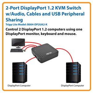 Control 2 DisplayPort 1.2 Computers Using One DisplayPort Monitor, Keyboard and Mouse