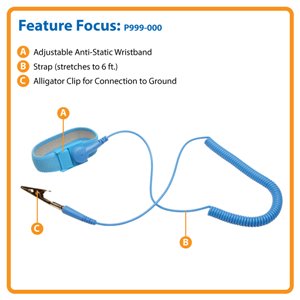 ESD Anti-Static Wrist Strap with Grounding Wire