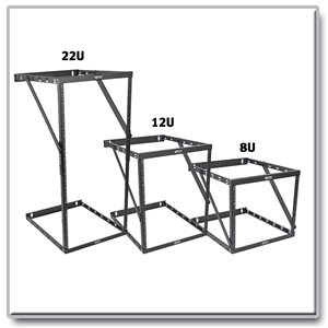 Expandable Rack Assembles in 8U, 12U or 22U For Equipment Up to 23.5 in. Deep