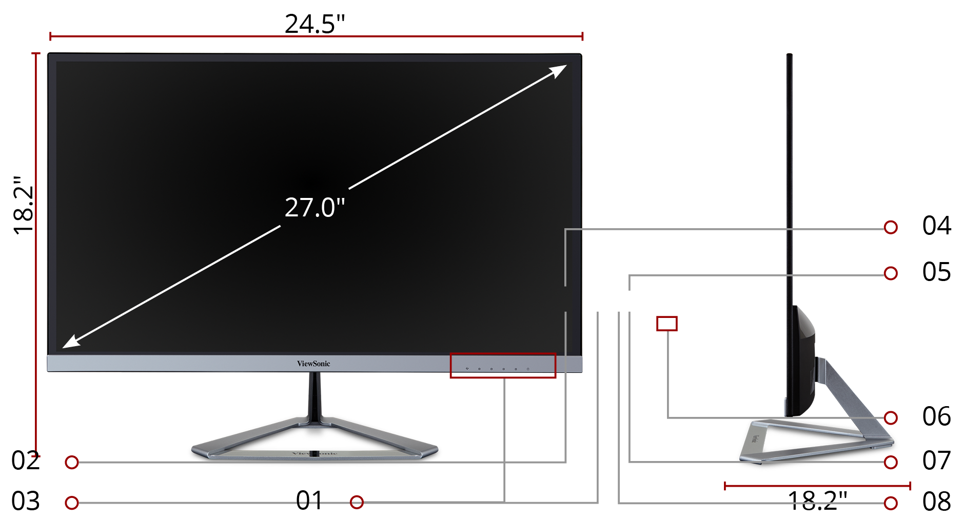 Экран высотой 120. 27 Inch Monitor Dimensions. 75" Led Monitor Dimensions. Высота монитора.