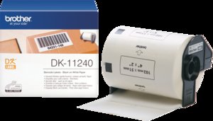 Rolă de etichete Brother DK-11240 – negru pe alb, 102mm x 51mm
