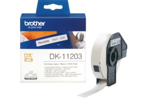 Rolă de etichete originală Brother DK-11203 – negru pe alb, 17mm x 87mm