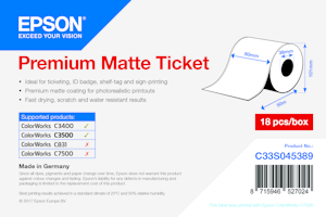 Premium Matte Ticket - Roll: 80mm x 50m