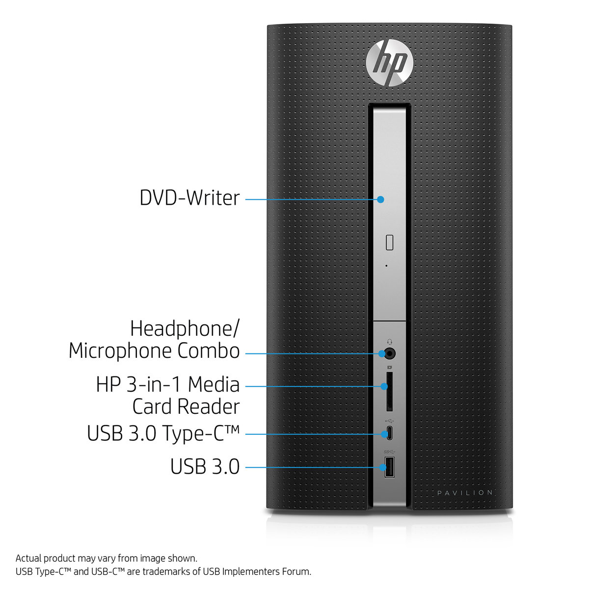 Refurbished: HP Desktop Computer Pavilion 570-p010 Intel Core i3