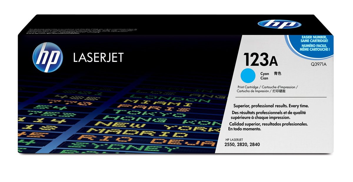 slide 6 of 6, show larger image, hp 123a cyan original laserjet toner cartridge