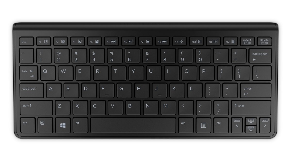 folie 1 von 2, vergrößern, flache bluetooth-tastatur von hp
