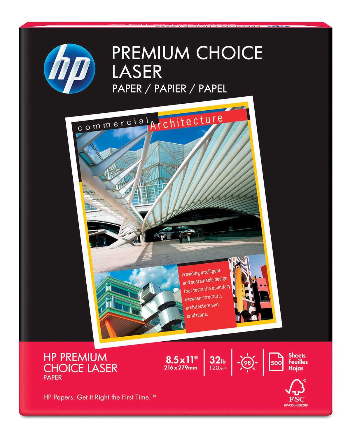  HP Paper Printer, 8.5 x 11 Paper, Premium 32 lb, 1 Ream -  500 Sheets, 100 Bright, Made in USA - FSC Certified