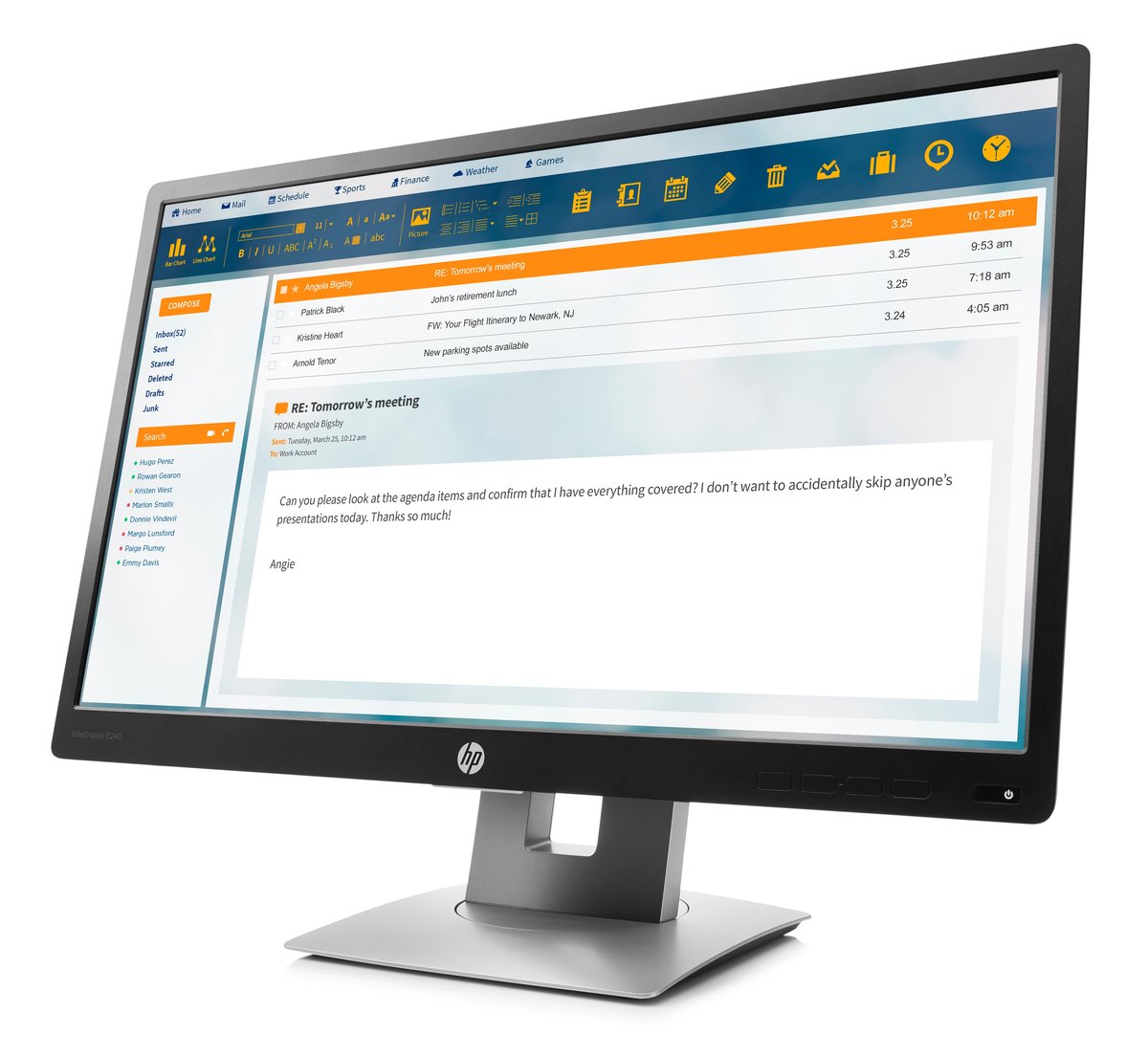 slide 5 of 6, show larger image, hp elitedisplay e240 60,4 cm (23.8") monitor (energy star)
