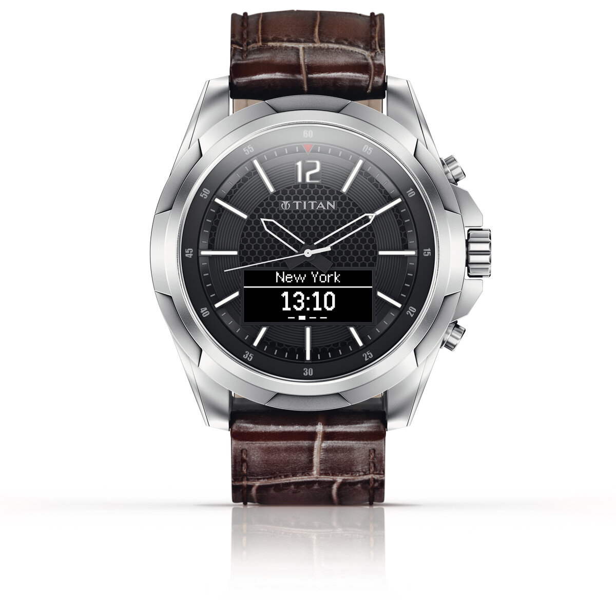 Refurbished HP Titan Stainless Steel with Brown Strap Mens