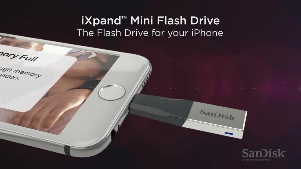 SanDisk iXpand Flash Drive 64GB for iPhone and iPad, Black/Silver,  (SDIX30N-064G-GN6NN)